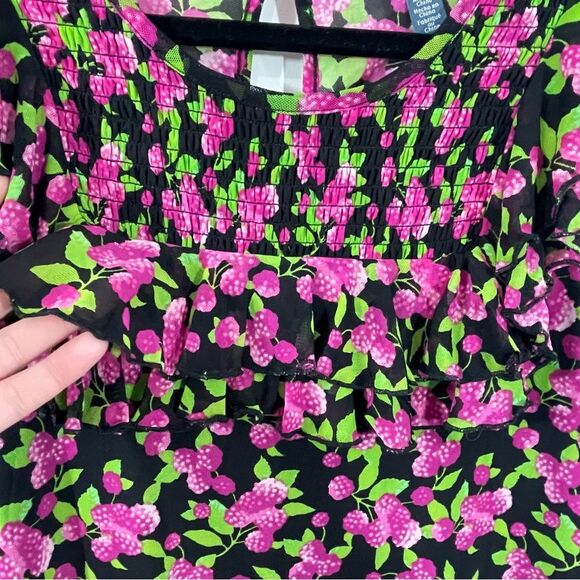 NWT ModCloth Jam Packed on the Prairie Black Raspberry Print Mini Dress Size M - Picture 7 of 10